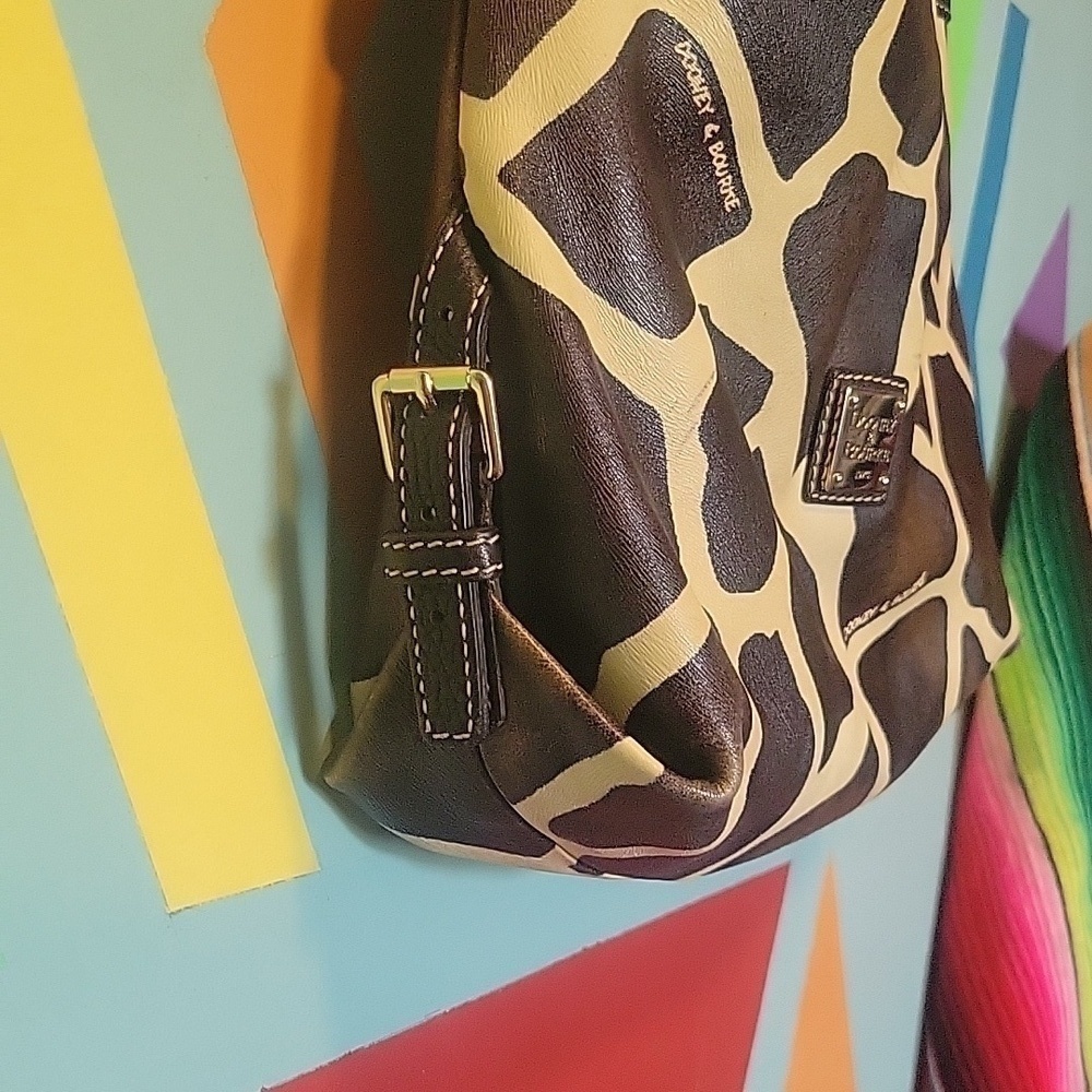 Dooney & Bourke Vintange Vacchetta Leather Giraffe Print Shoulder/ Hobo Bag+ Tag - Picture 4 of 16